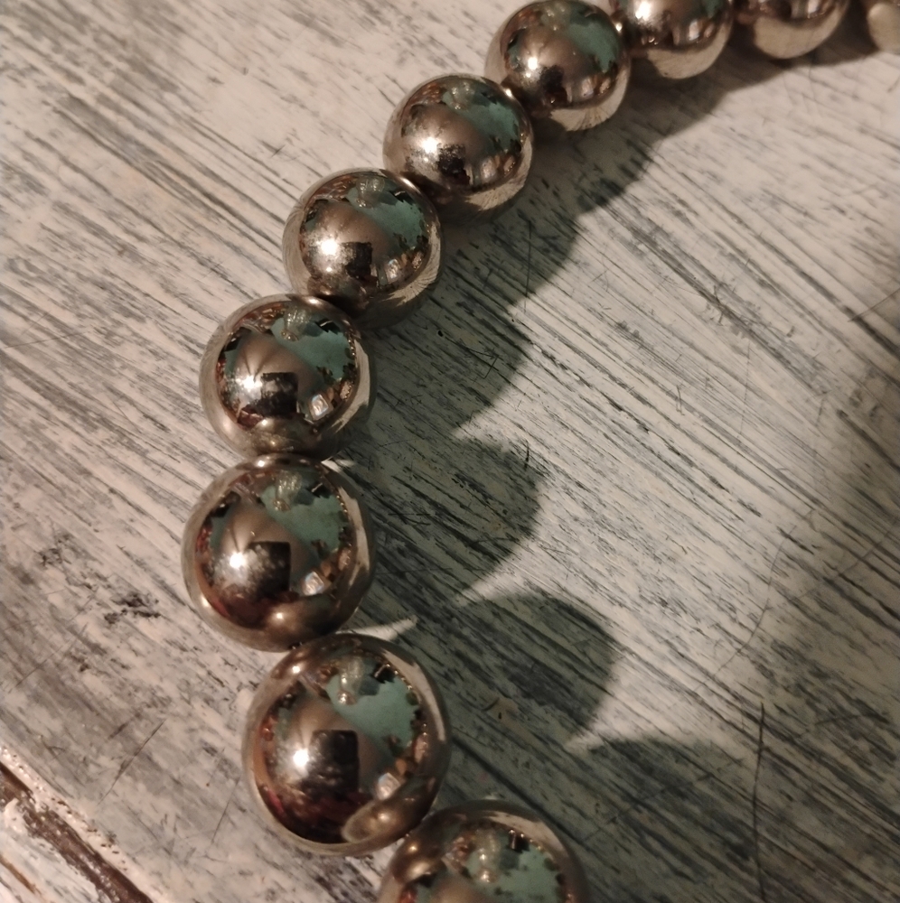 Classic Silver Bead Necklace - Picture 7 of 8